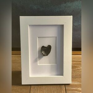 Framed Heart Shaped Shell Virginia Beach by Lucky Mischa NEW Table / Wall Art